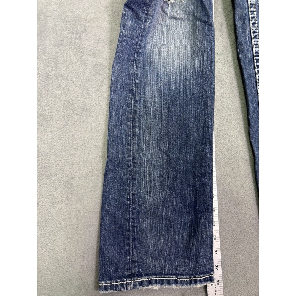 Silver Jeans Womens 28 Blue Bootcut Distressed Denim Berkley Surplus Low Rise - Picture 5 of 12